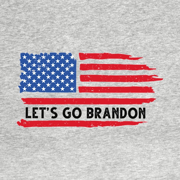 Let's Go Brandon Distressed USA Flag by BadrooGraphics Store